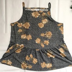 Dark grey floral tank top